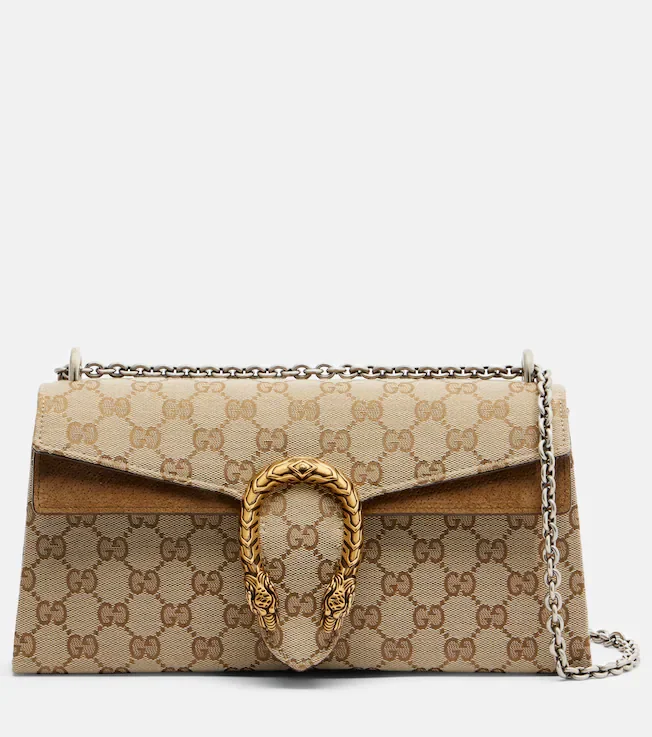 Dionysus GG canvas Small suede-trimmed crossbody bag