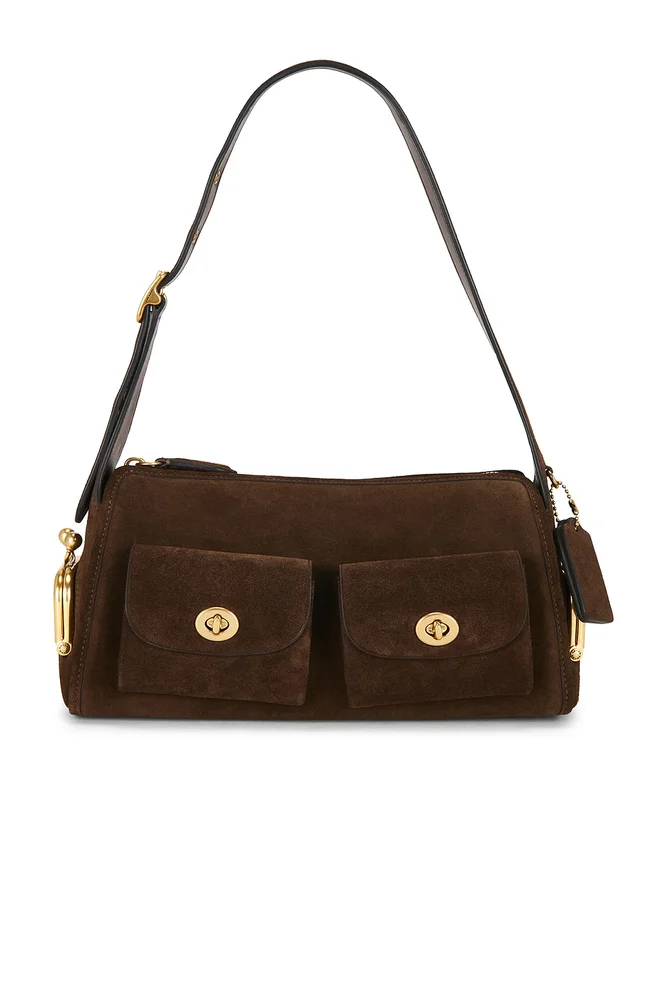 The Coach Originals Suede Turnlock Haversack 27