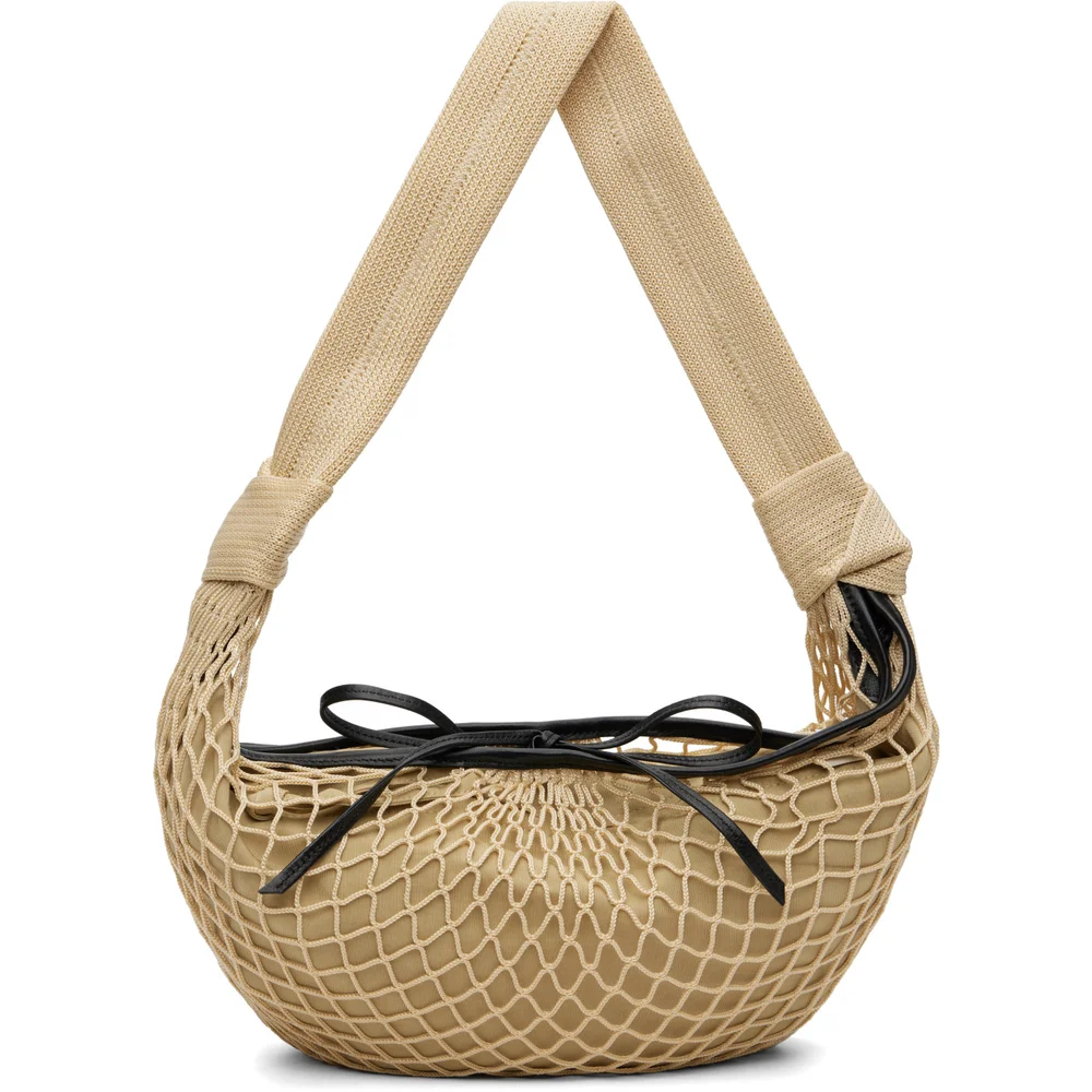 Beige Fortune Croissant Filt Bag