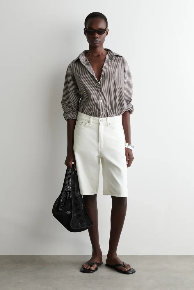 LONGLINE DENIM SHORTS