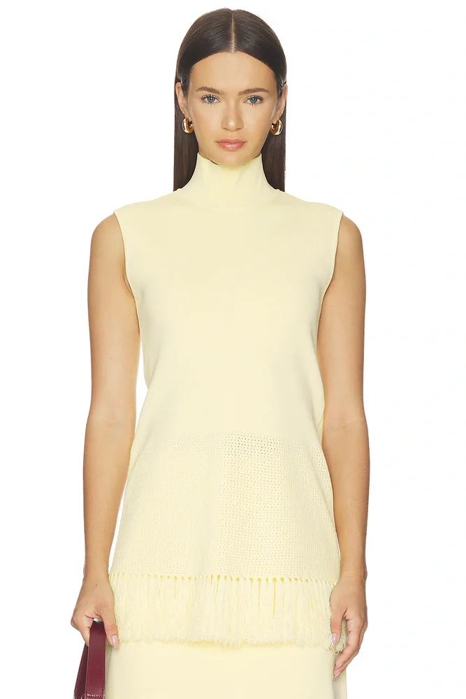 Tiama Fringe Hem Knit Top