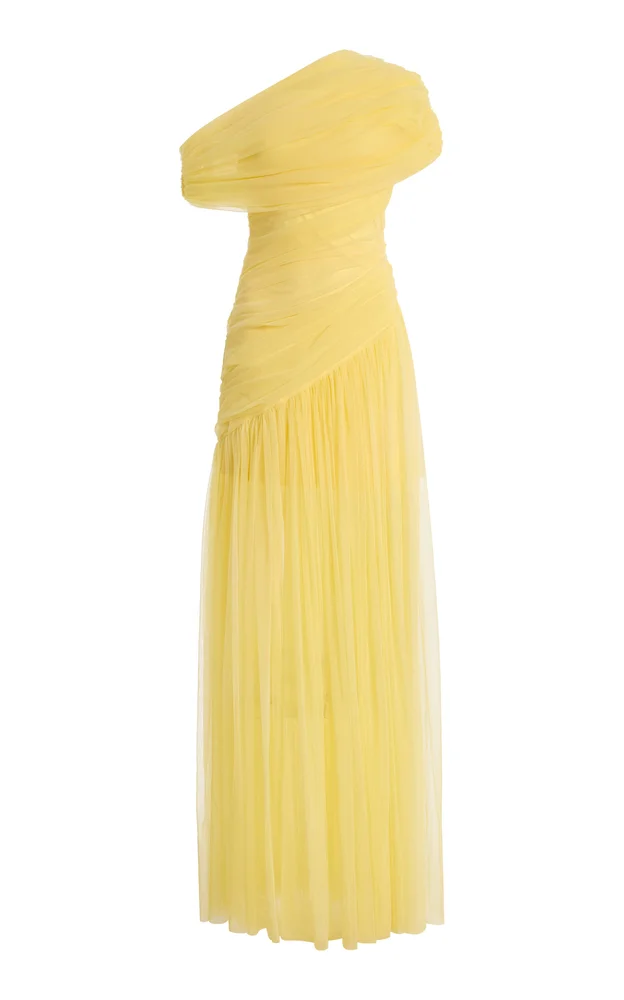 Exclusive Himalia Gathered Tulle Maxi Dress