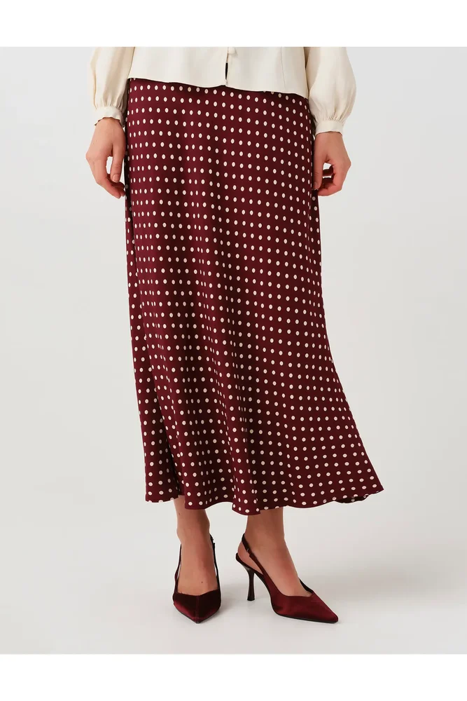 Lyra Spot Midi Satin Skirt