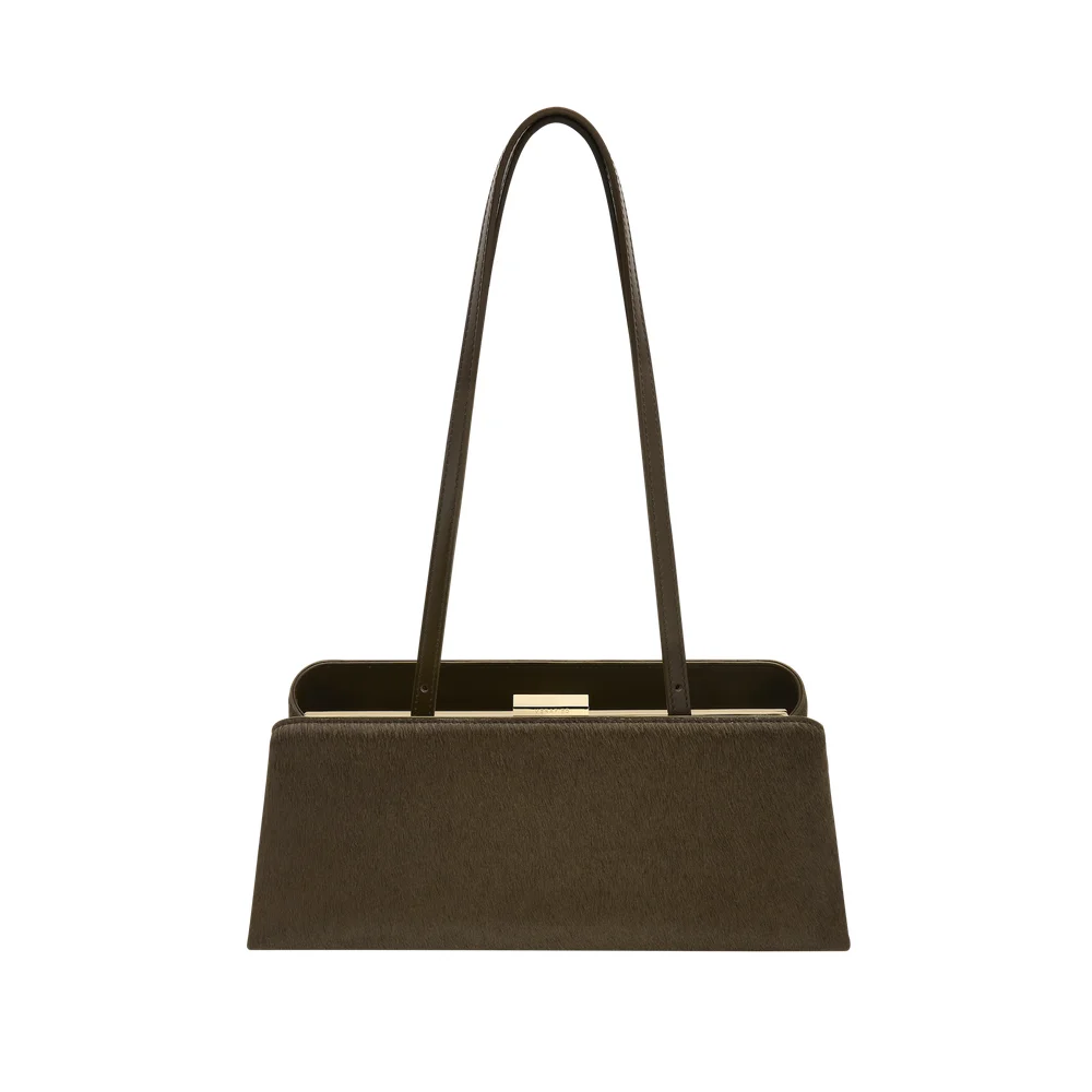 Olive Calf Hair Éclair Bag