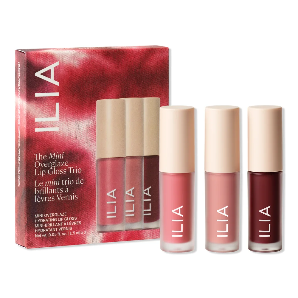 The Mini Overglaze Lip Gloss Trio, Lip Gift Set With 24-Hour Moisture