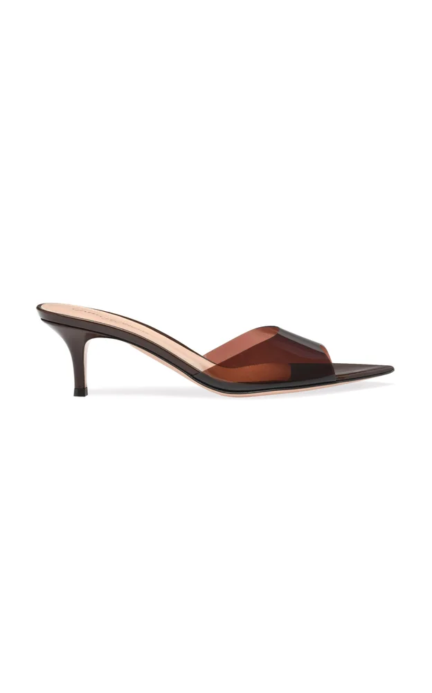 Gianvito Rossi Elle 55 See-Through Plexi Mules