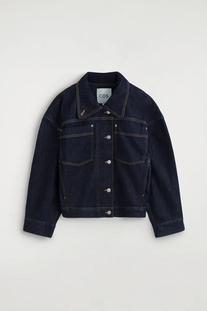 Mock-neck Denim Jacket