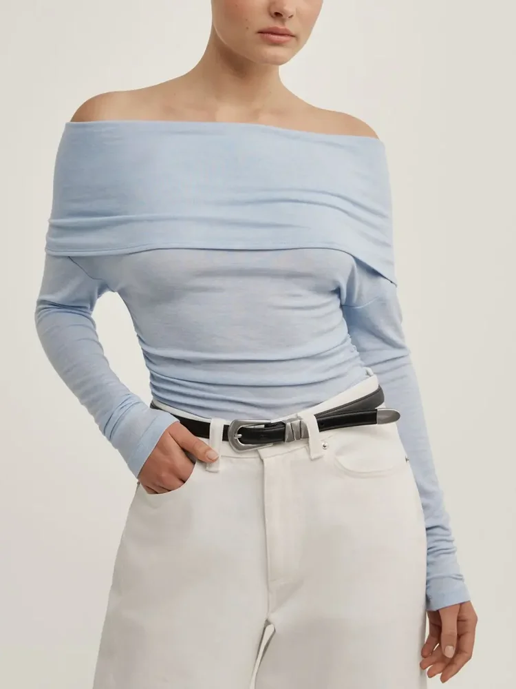 Off Shoulder Long-sleeve Top