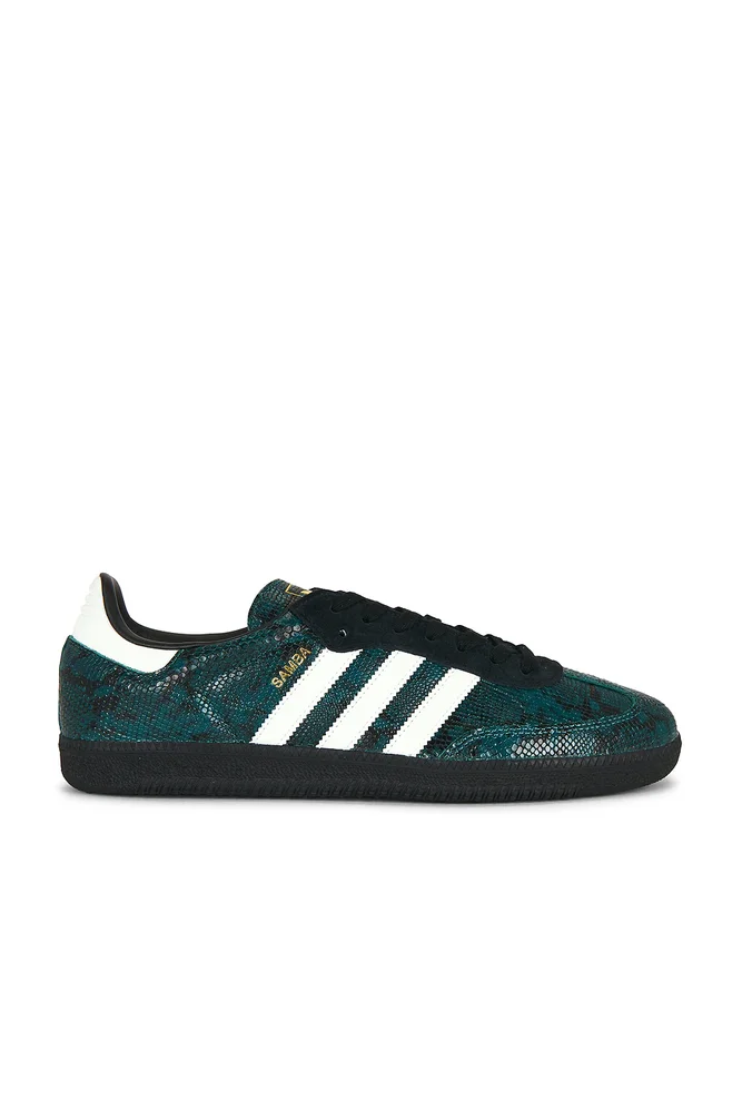 Samba OG Sneakers in Rich Green, Off White, & Core Black