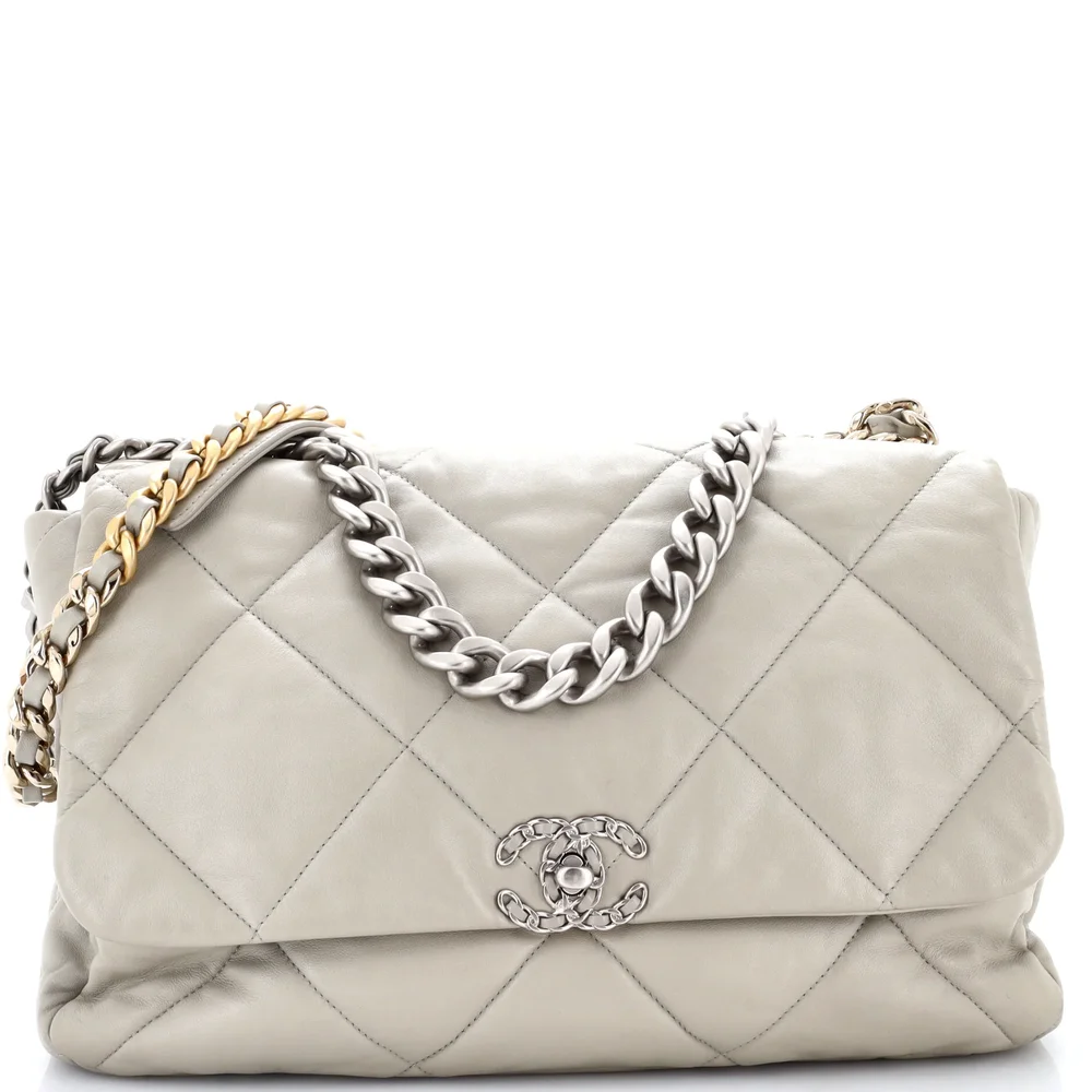Pre-Owned 19 Flap Bag Quilted Leather Maxi