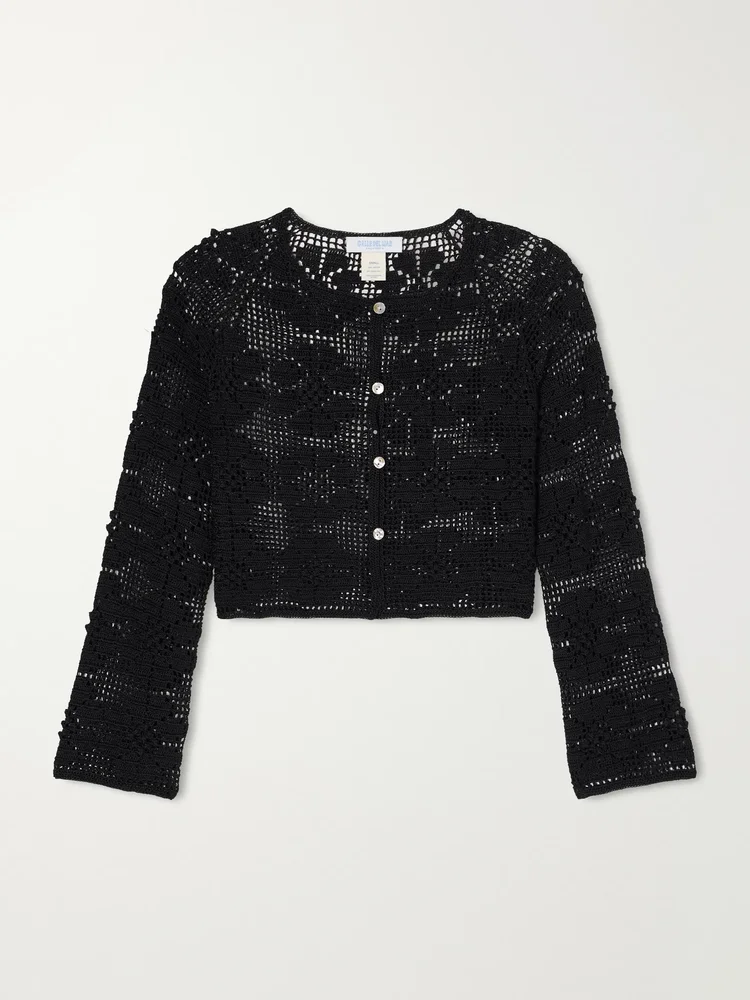 Daisy Chain cropped crocheted cardigan