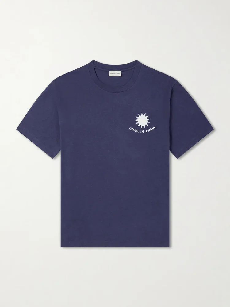 Dinis Clube de Praia Printed Cotton and Linen-Blend Jersey T-Shirt