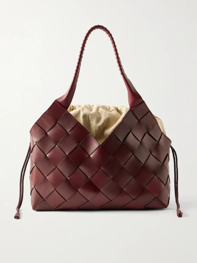 Castello woven leather shoulder bag