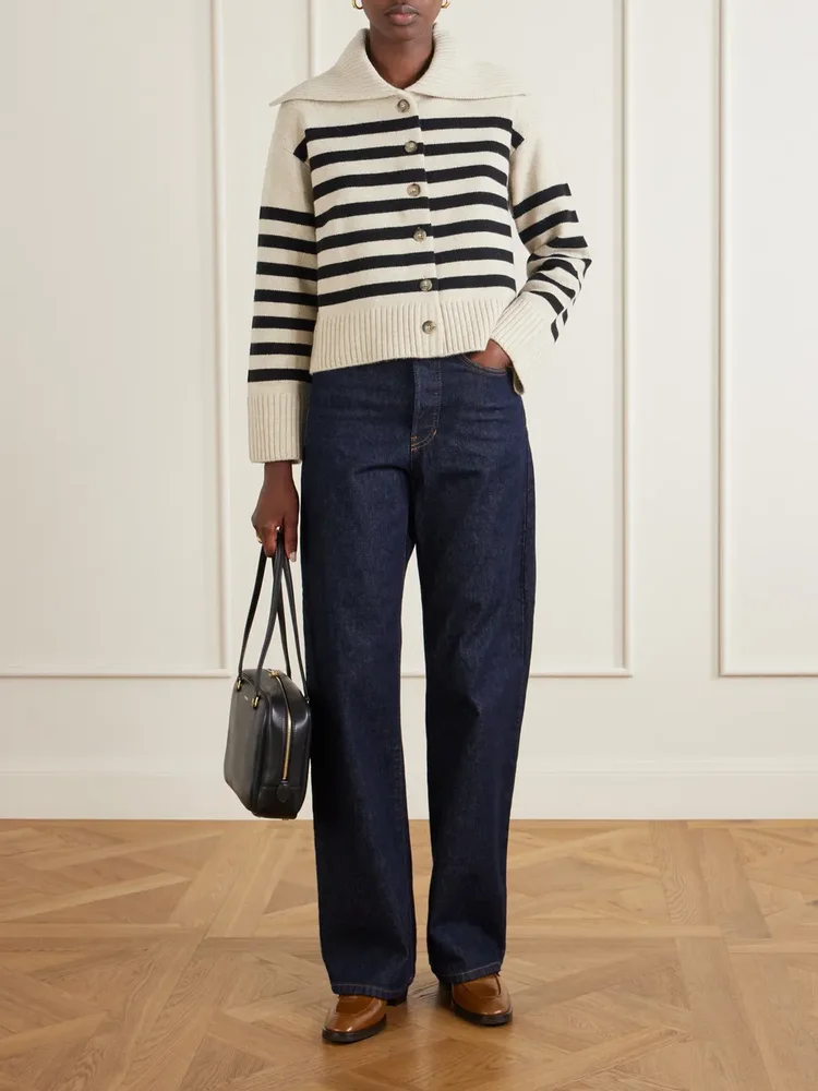 Rainger striped wool-blend cardigan