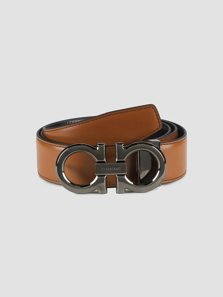 Gancini Cut-to-Size Reversible Leather Belt