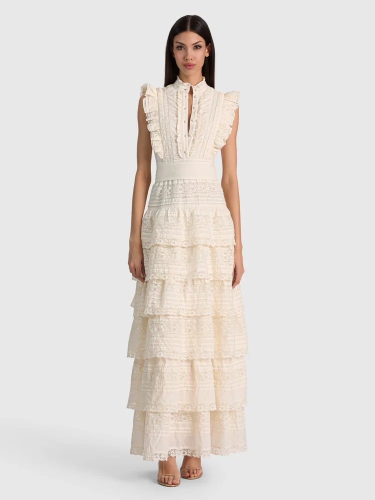 TAHARA TIERED MAXI DRESS - CHINO