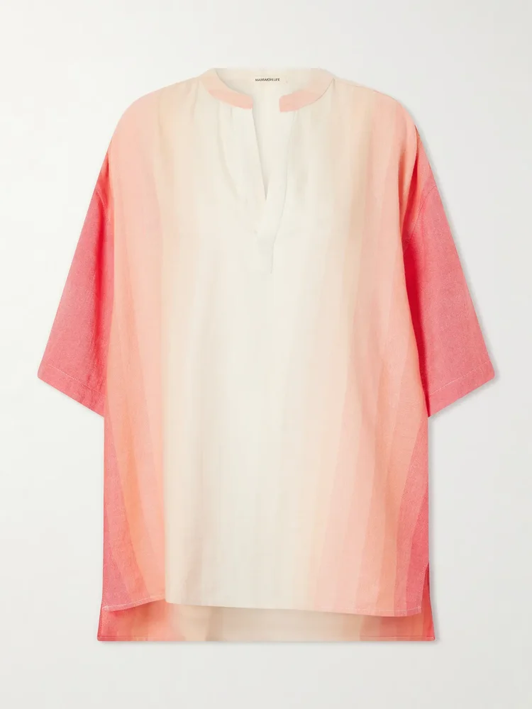 Striped cotton coverup