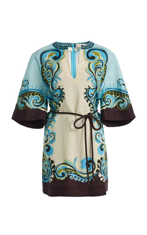 Natalia Printed Linen Mini Dress