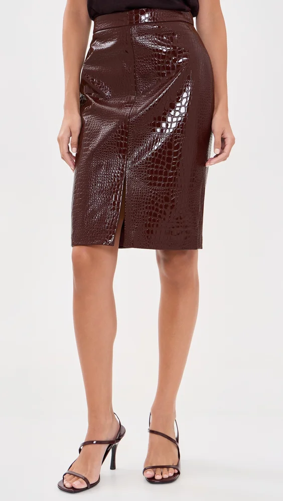 Violetta Faux Leather Pencil Skirt