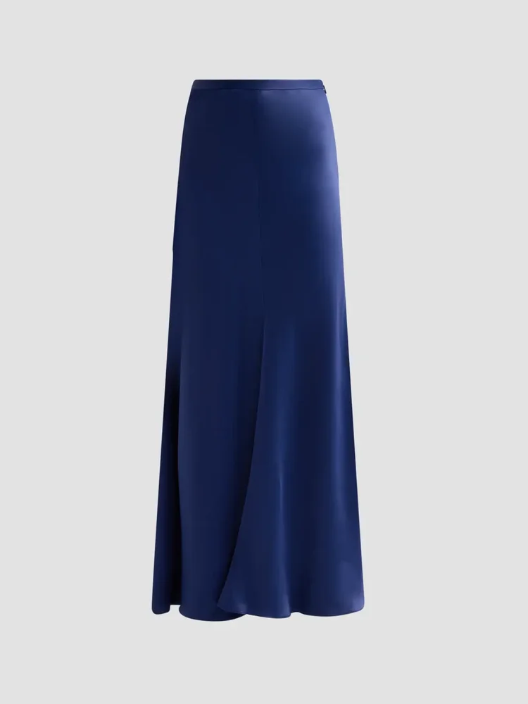 Enver Satin Maxi Slip Skirt