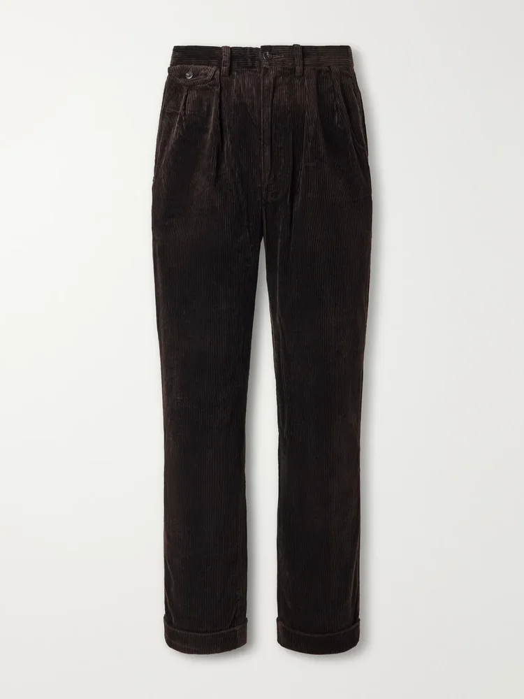 Straight-Leg Cotton-Corduroy Trousers