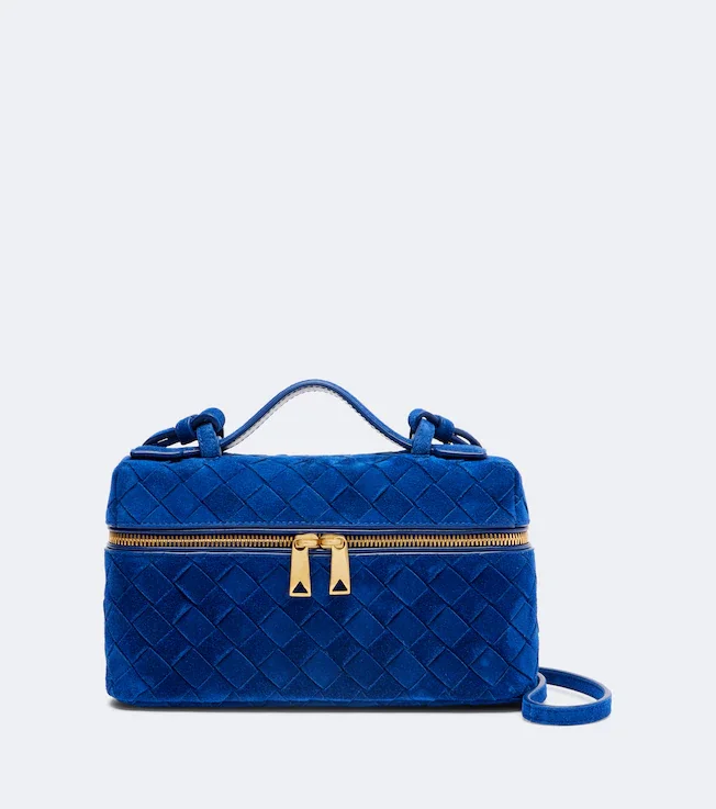 Bang Bang Intrecciato suede vanity bag