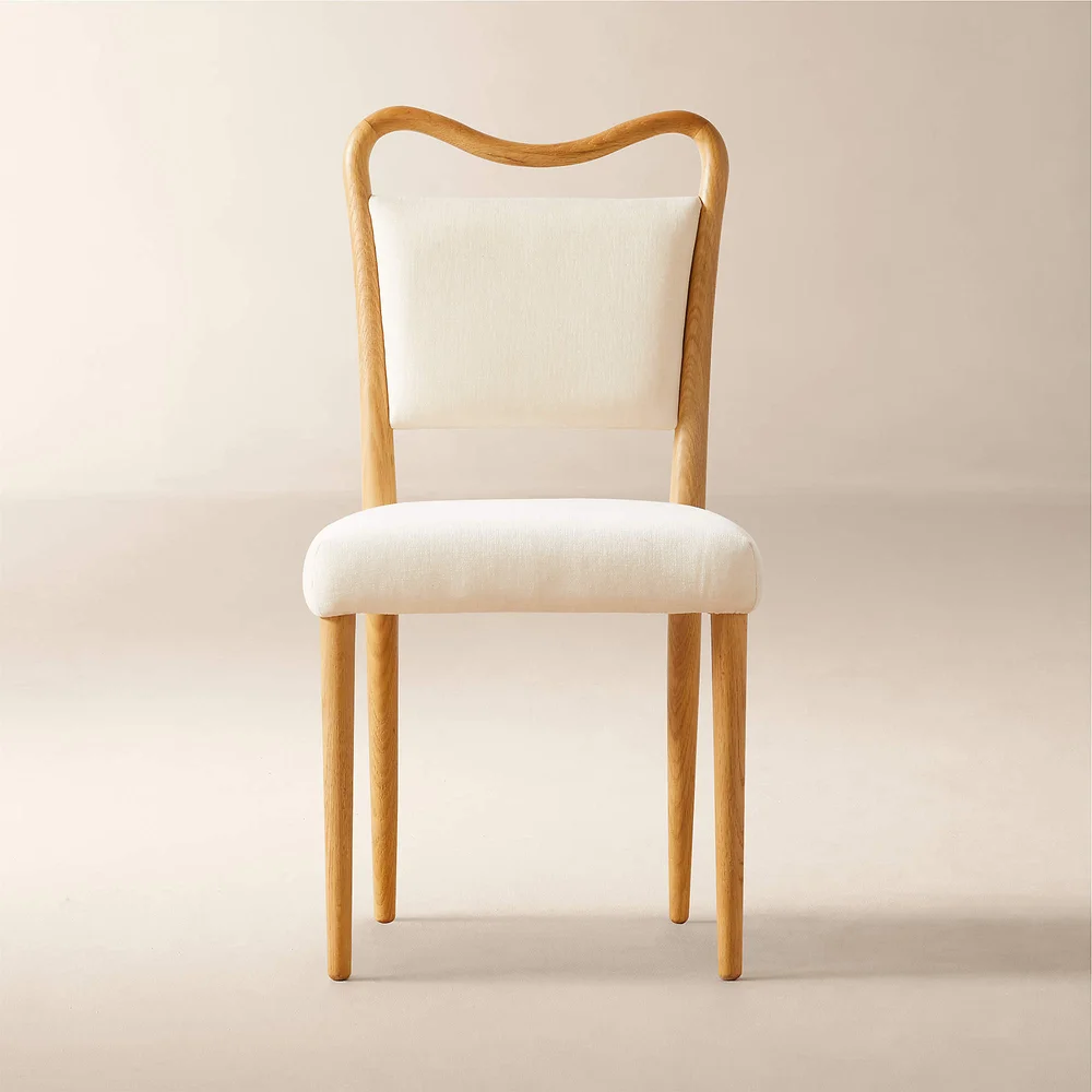 Monte Oak and Ivory Performance Fabric Dining Chair
