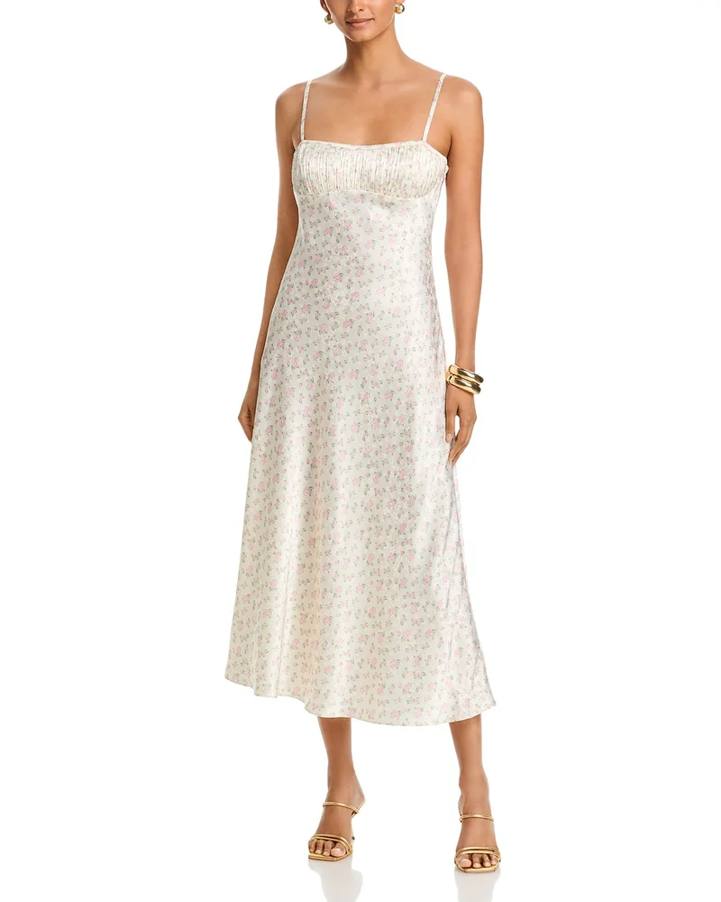 Ditsy Floral Jacquard Midi Dress - Exclusive