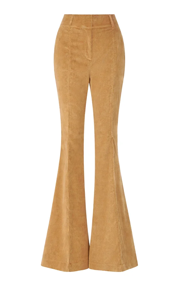 Rhein Cashmere-Wool Corduroy Flared Pants