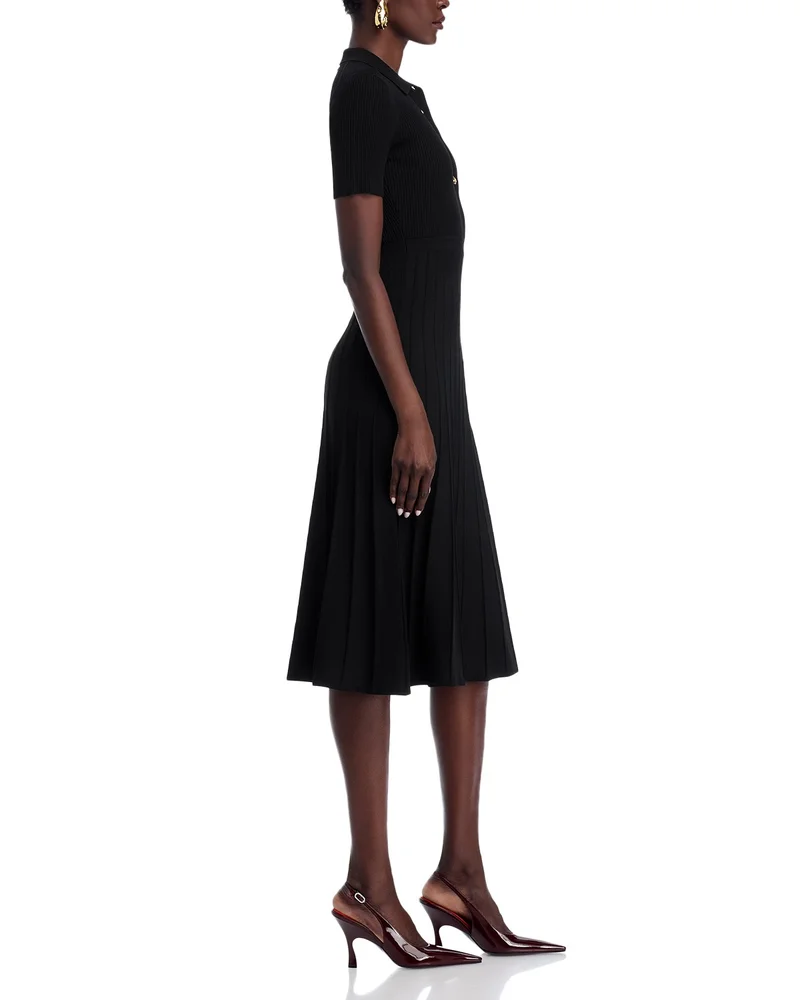 Black Dress: Fit & Flare Polo Midi Dress