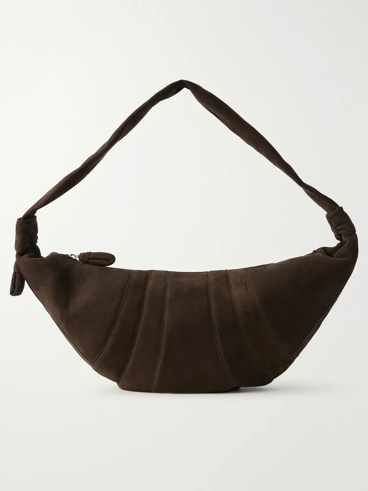 Large Croissant paneled leather shoulder bag