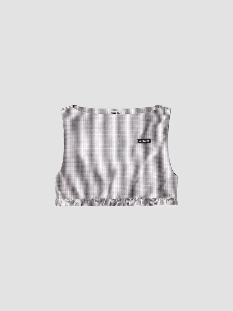 Checked Poplin Crop Top