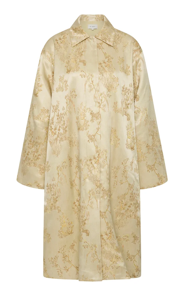 Ornate Silk-Wool Coat