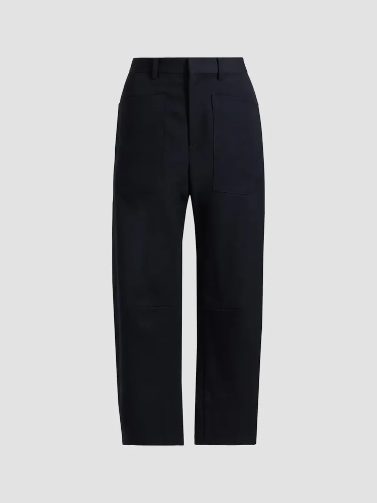 Shon Wool Barrel-Leg Pants
