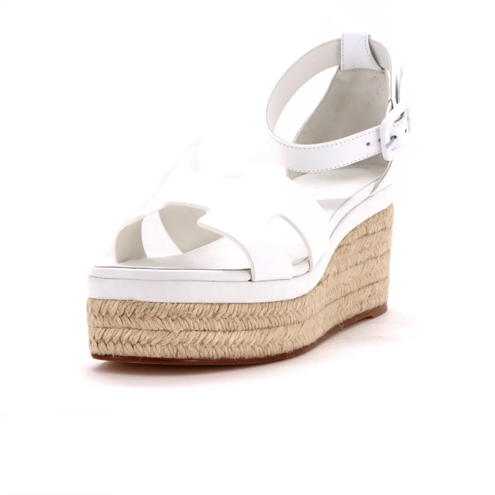 Elda Wedge Espadrilles, Leather