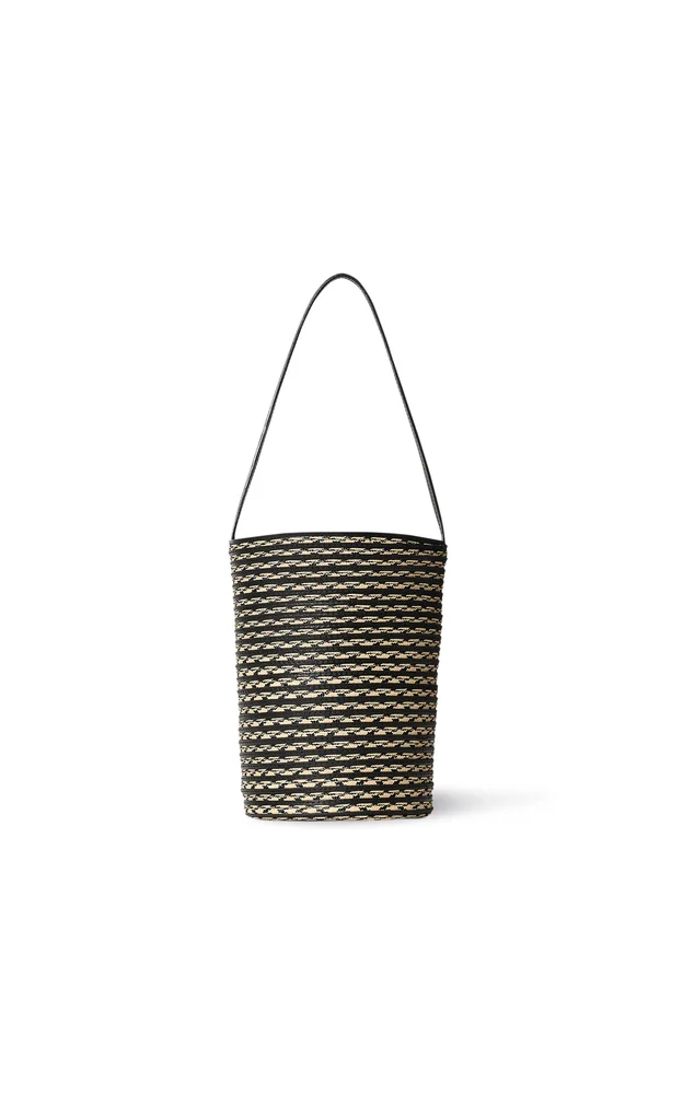 Small N/S Beau Raffia Tote Bag