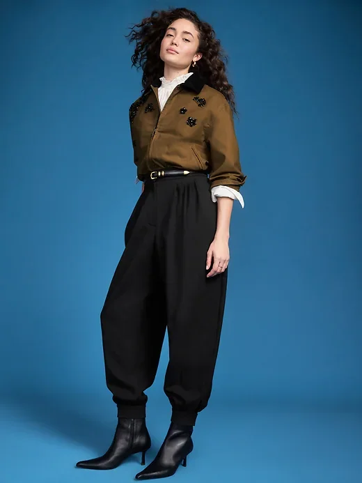 Extra High-Waisted Balloon Trouser Pants