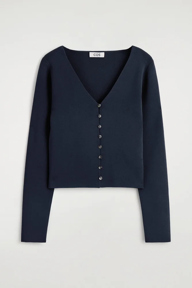 Minimal Knitted V-neck Cardigan