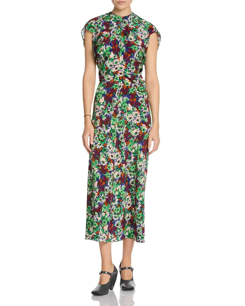 Bluette Silk Cap Sleeve Dress