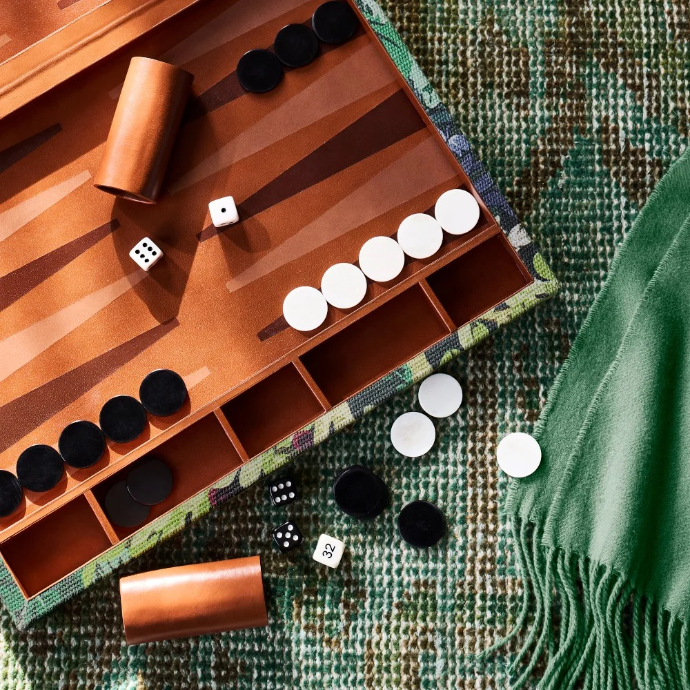 Fern Forest Printed Jute Backgammon