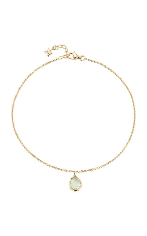 14K Yellow Gold Amethyst Anklet