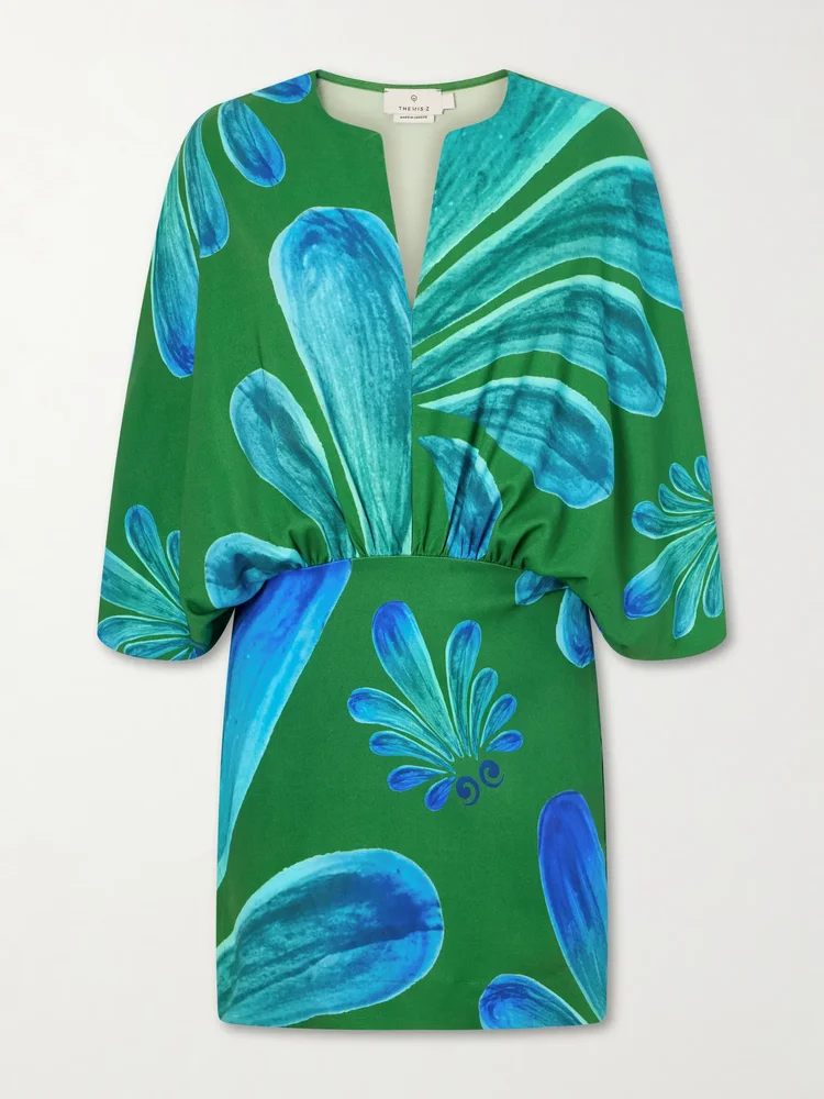 Alcmene printed satin mini dress