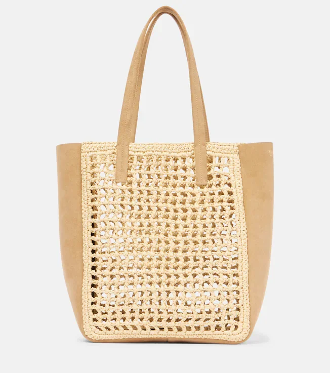 Zoe Small raffia-effect tote bag