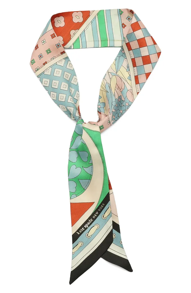 Repatched Silk Skinny Scarf