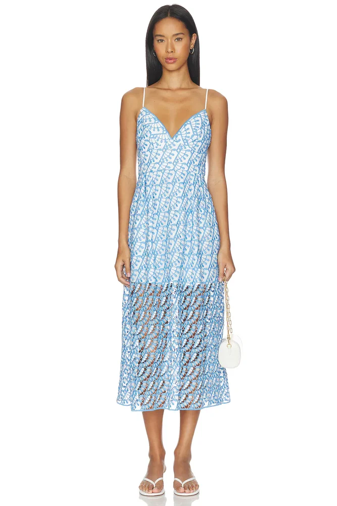Hazel Embroidered Midi Dress