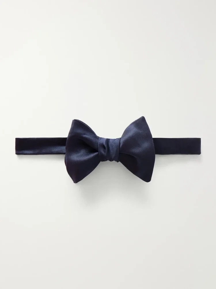 Self-Tie Duchesse Cotton and Silk-Blend Satin Bow Tie
