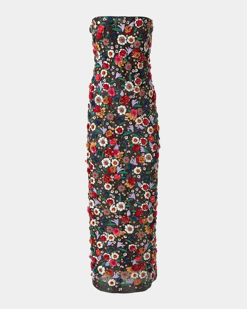 Embellished Strapless Ankle Dress