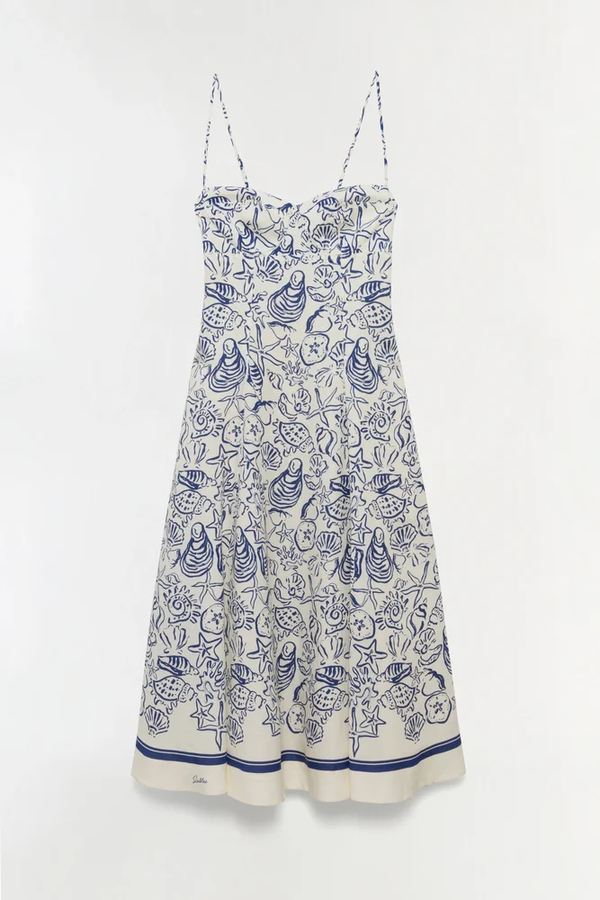 Analise Linen Bustier Midi Dress