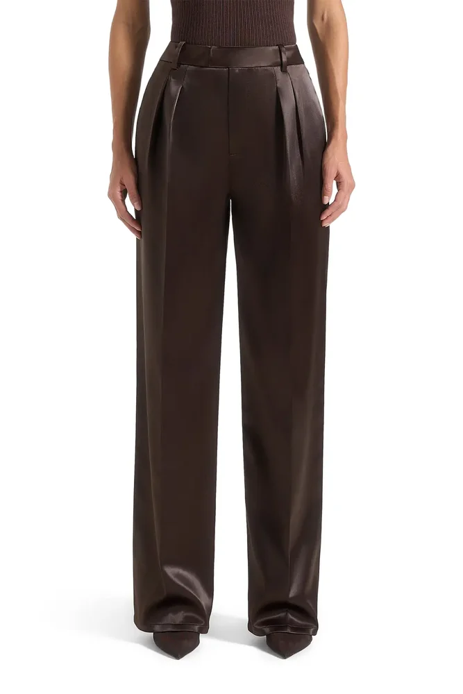 Julie Satin Tailored Twin Pleat Trousers