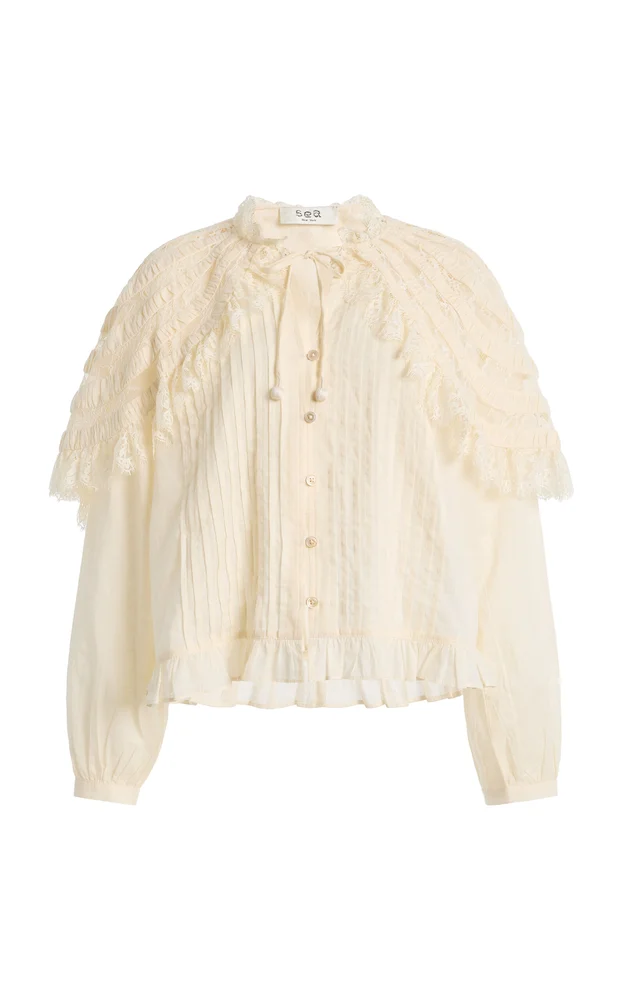 Margaret Cotton Capelet Top